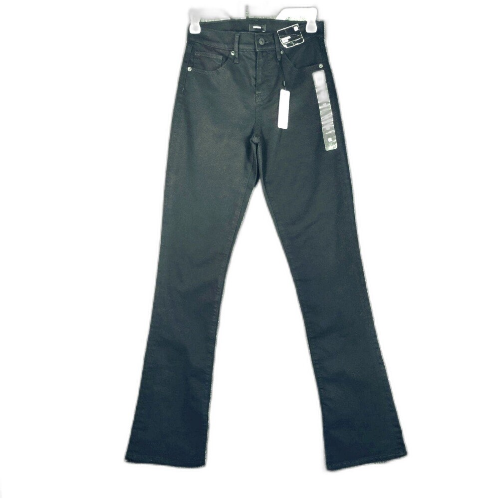 Express Black Flare Jeans Size S Mid Rise Skyscraper Stretch Waist 27 NWT